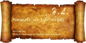 Hangyási László névjegykártya